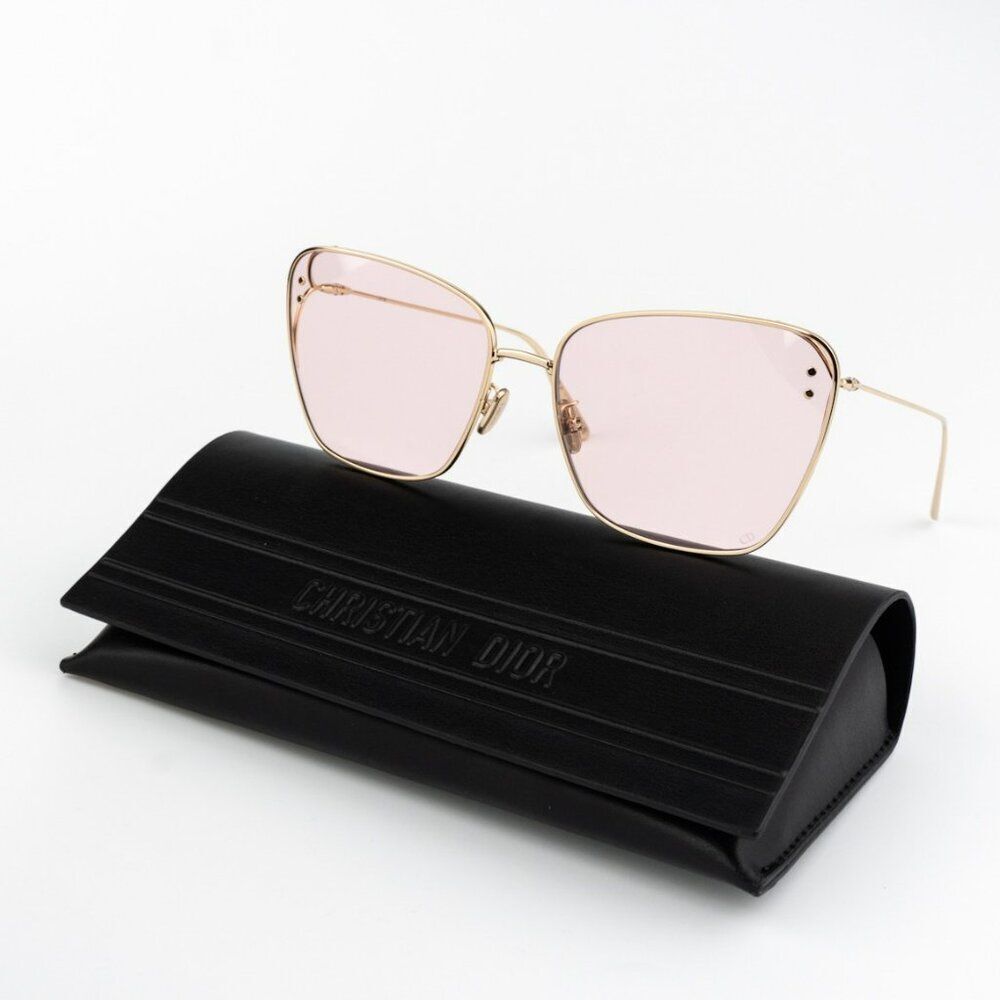 Dior MISDIOR B2U Women Sunglasses Gold Pink Butterfly CD40095U 10Y BRAND NEW